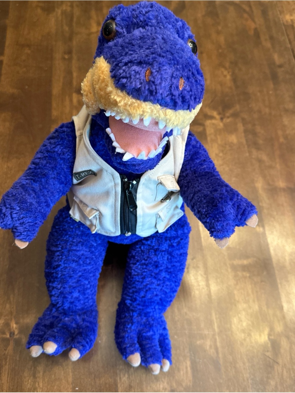 Vtg Build‎ a Bear BAB Dinosaur T Rex w/Vest Tyrannosaurus Dino Safari Plush